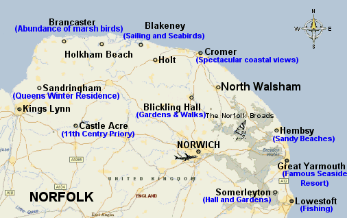 Map of East Anglia
